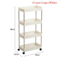 4 Layer Gap Holder Kitchen Storage Rack Fridge Side Shelf Removable with Wheels Bathroom Organizer Space Saving Shelf