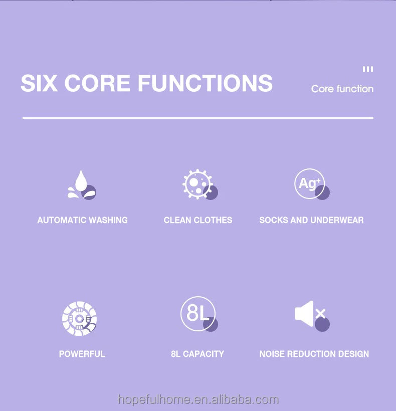 Modern 8L Automatic Clothes Washer Plastic Electric Mini Foldable in Stock-Portable for RV Car Traveling New