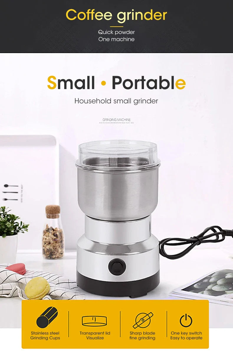 4 Blades Electric Grinder Home Coffee Kitchen Cereal Nuts Beans Spices Grains Grinder Machine 300ml Ultrafine Baby Food Pulveriz
