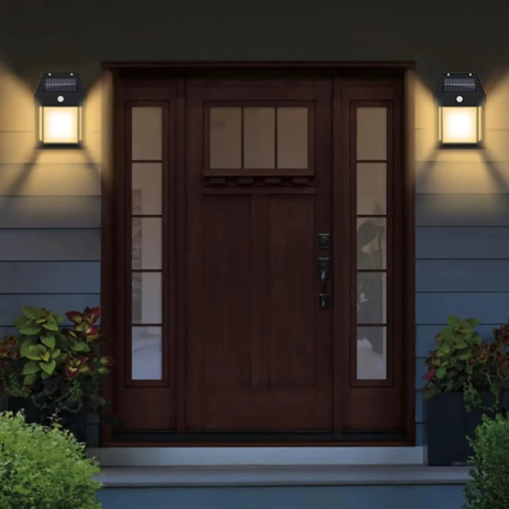 Outdoor Solar Tungsten LED Wall Light Motion Sensor Lamp Waterproof LED Safety Light for Patio Outdoor Deck Porch Barn Garage