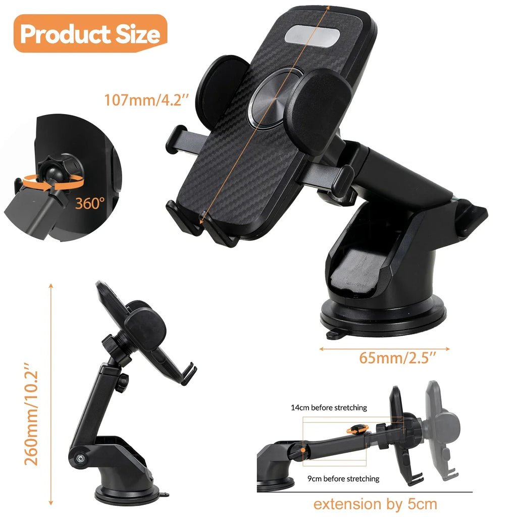 Car Phone Holder Auto Clamp Windscreen / Dashboard Suction Mount Stand Cradle AX