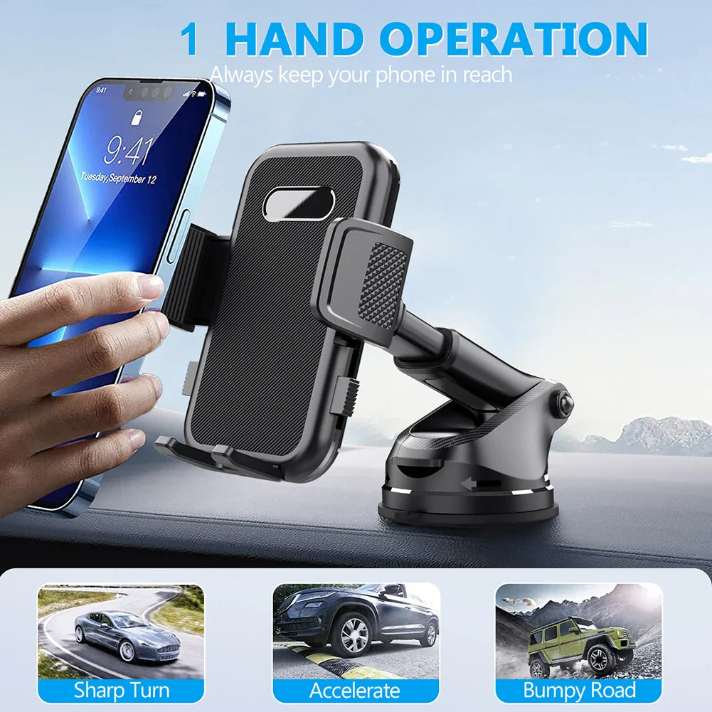 Adjustable Gooseneck Dashboard Phone Holder Mobile Navigation 360 Degree Rotation Flexible Viewing Angle Secure Grip