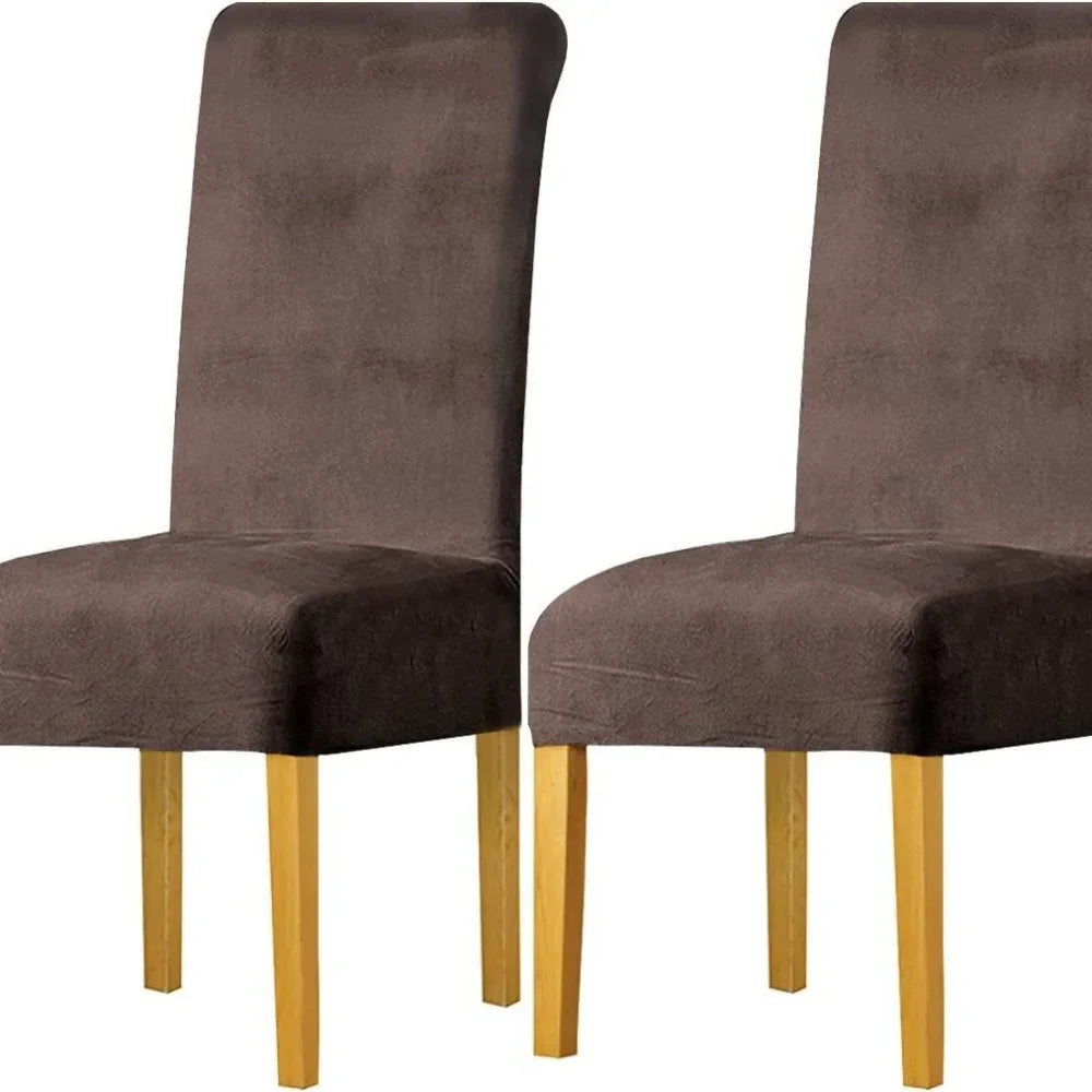 Scalable chair cover, elastic strap elastic fabric dining chair cover, suede large restaurant hotel party banquet chair cover