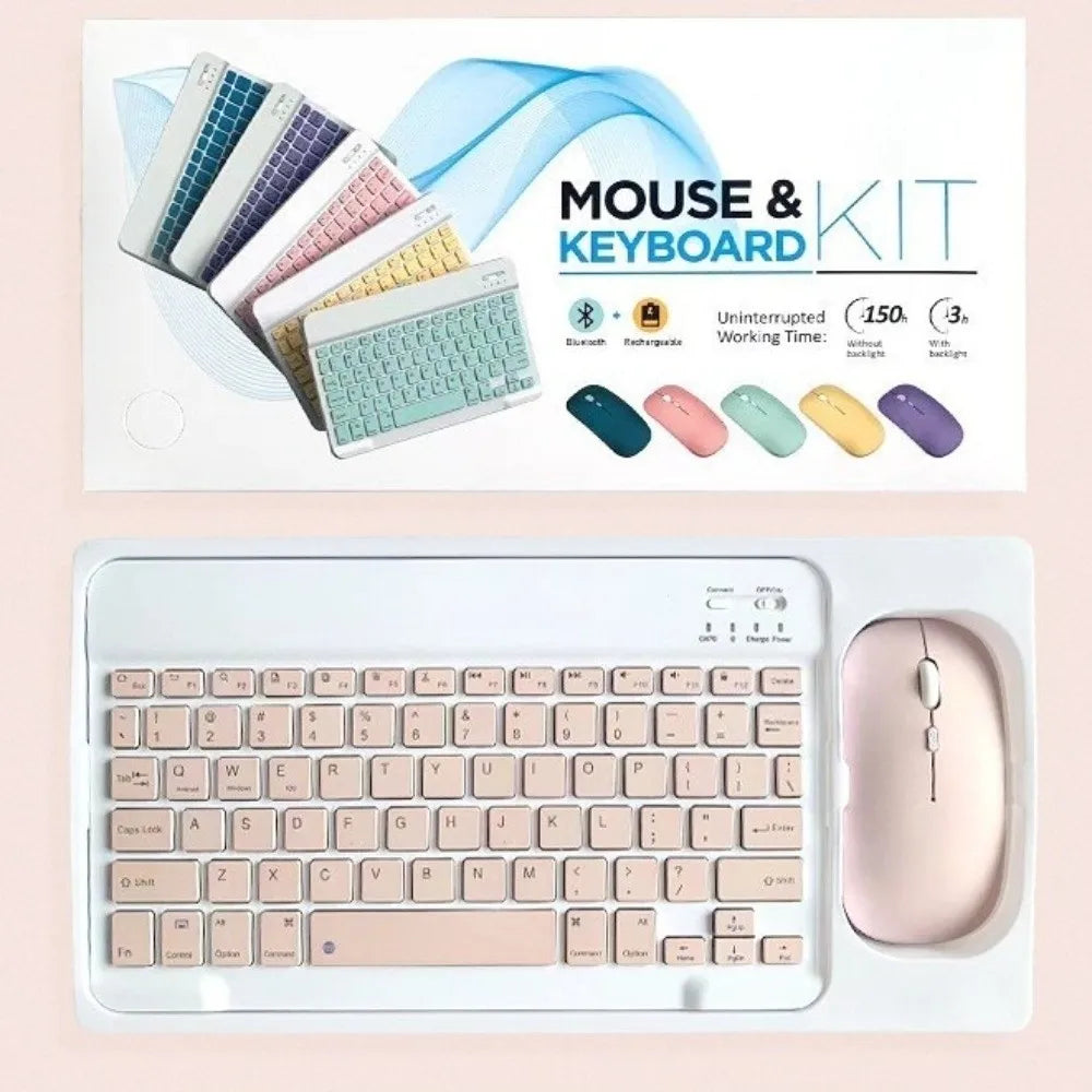 10 inch Bluetooth Keyboard Mouse Set Rechargeable Ultra-Thin Mini Keyboard And Mouse Wireless Keyboard Mouse Combos