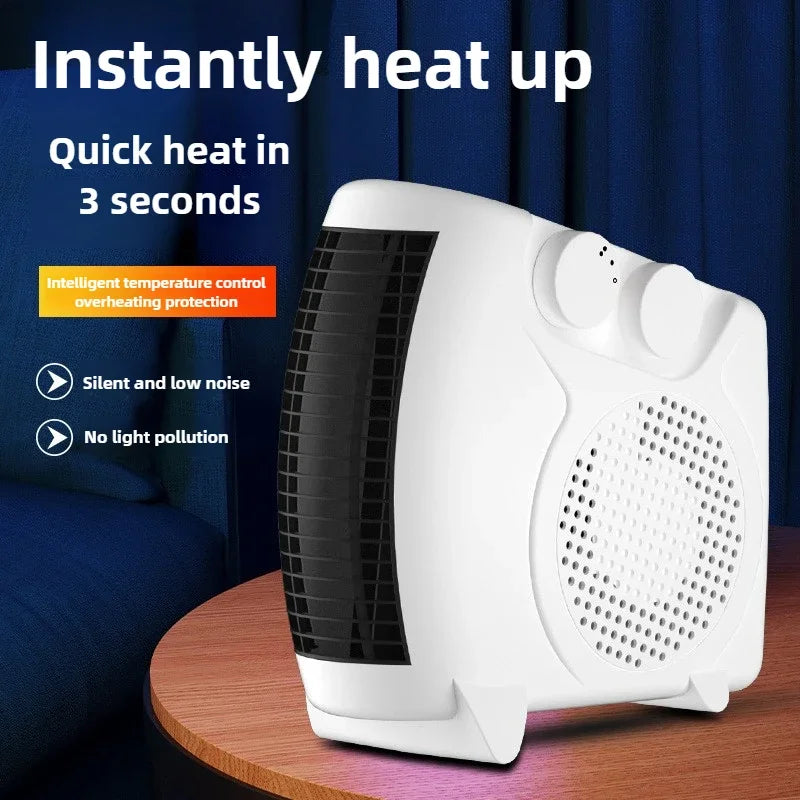 220V Winter Warmer Household Desktop Electric Heater Fan 3 Gear Adjustable Warm Air Blower Ripple Heating Machine Bedroom Office