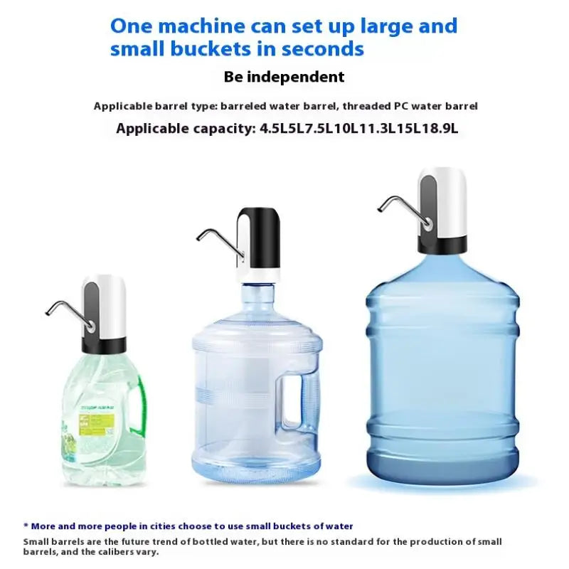 USB Rechargeable Water Bottle Pump 5 Gallon Water Bottle Dispenser Camping Portable Electric Water Dispenser Reusable