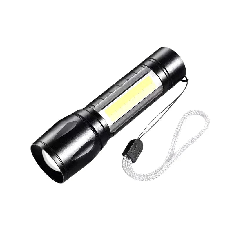 Camping Fishing Emergency Lantern  Portable USB Rechargeable Flashligh COB+XPE Zoom Mini Torch 3 Lighting Modes For Outdoo
