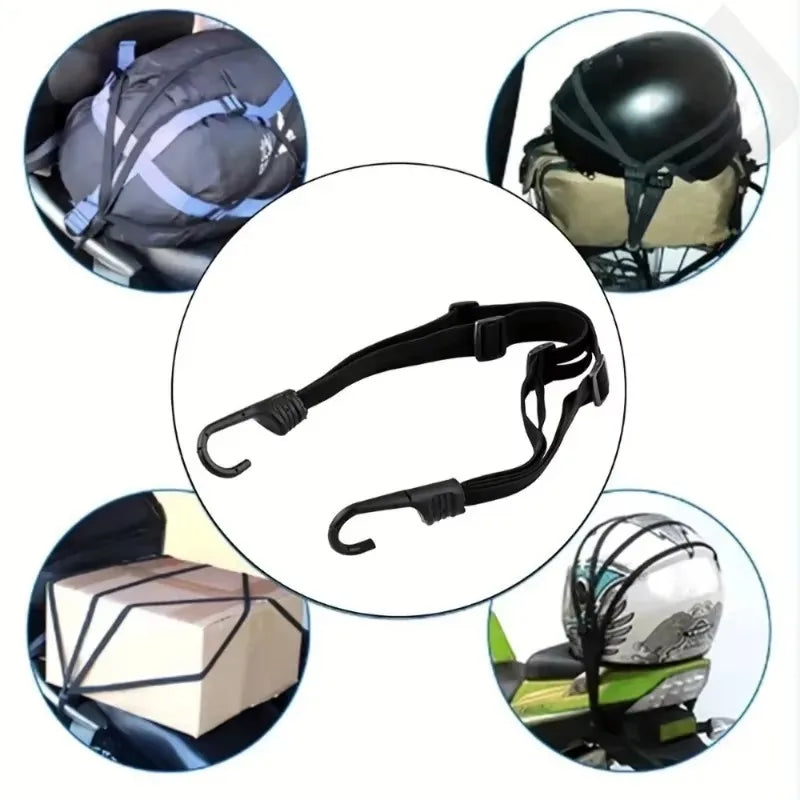 Fine Uiz Adjustable Motorcycle Bike High-elasticity Strap 4-in-1 Multifunctional Hook for Helmet Rear Box Seat Fixed