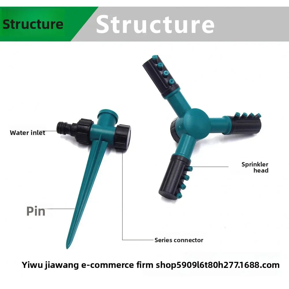 New Type Ground Insertion Large Trident Head Sprinkler Automatic 360 degree Rotation Lawn Sprinkler Series Nozzle Concrete Maint