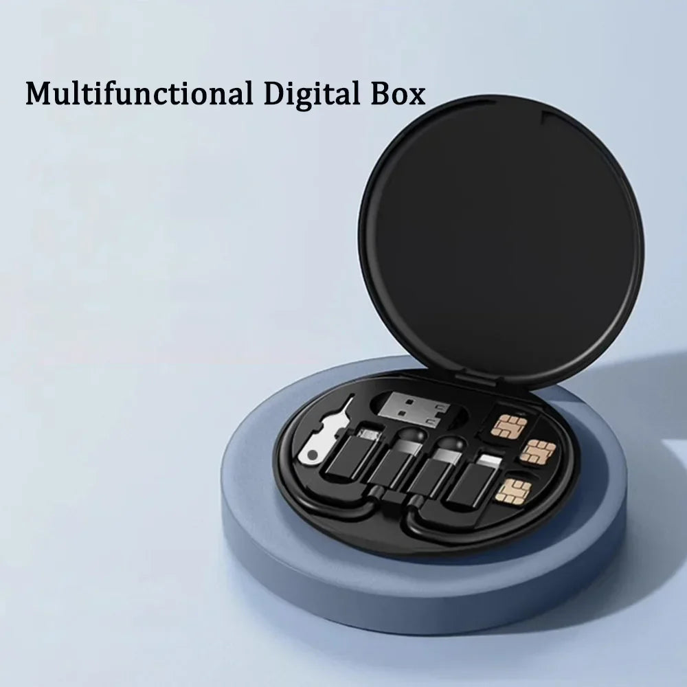 Type-C Micro USB Mobile Phone  Fast Charging Cables Data Cable USB Charger Set Storage Box For Apple Huawei Xiaomi Dropshipping