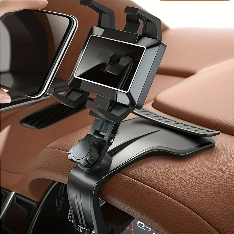 360° Rotatable Car Mobile Phone Holder - Dashboard Navigation Mount with Parking Number Plate