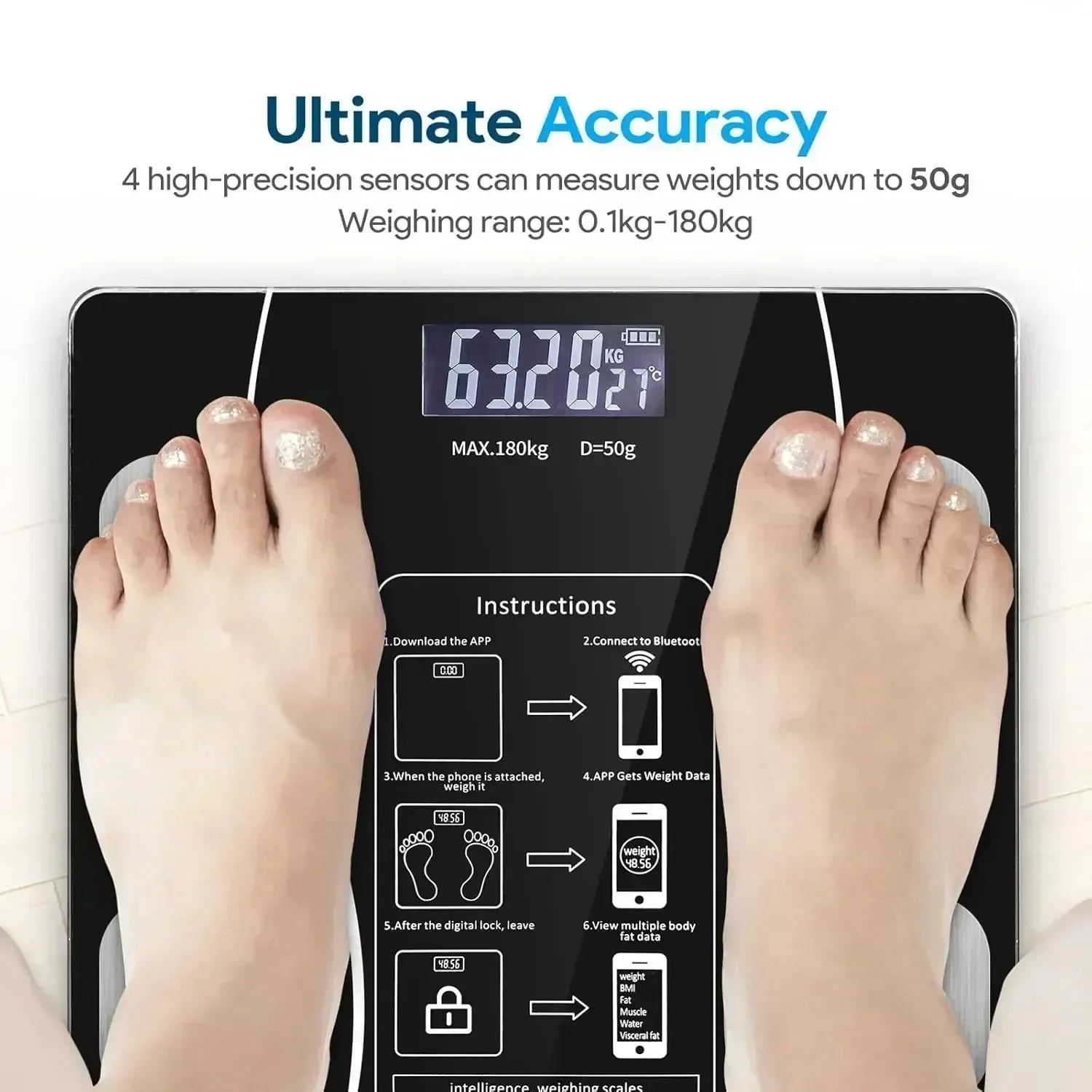 Electronic Scale Smart Bluetooth Weighing Human Charging Simple Weight Scale Weighing Household Fat Body Fat Measurement Scale