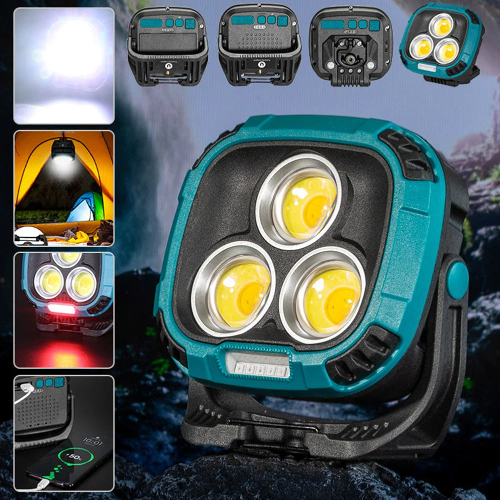 New Portable Led Spotlight Super Bright Led Dimmable Work Light USB Rechargeable for Outdoor Camping Lamp Led Flashlight by