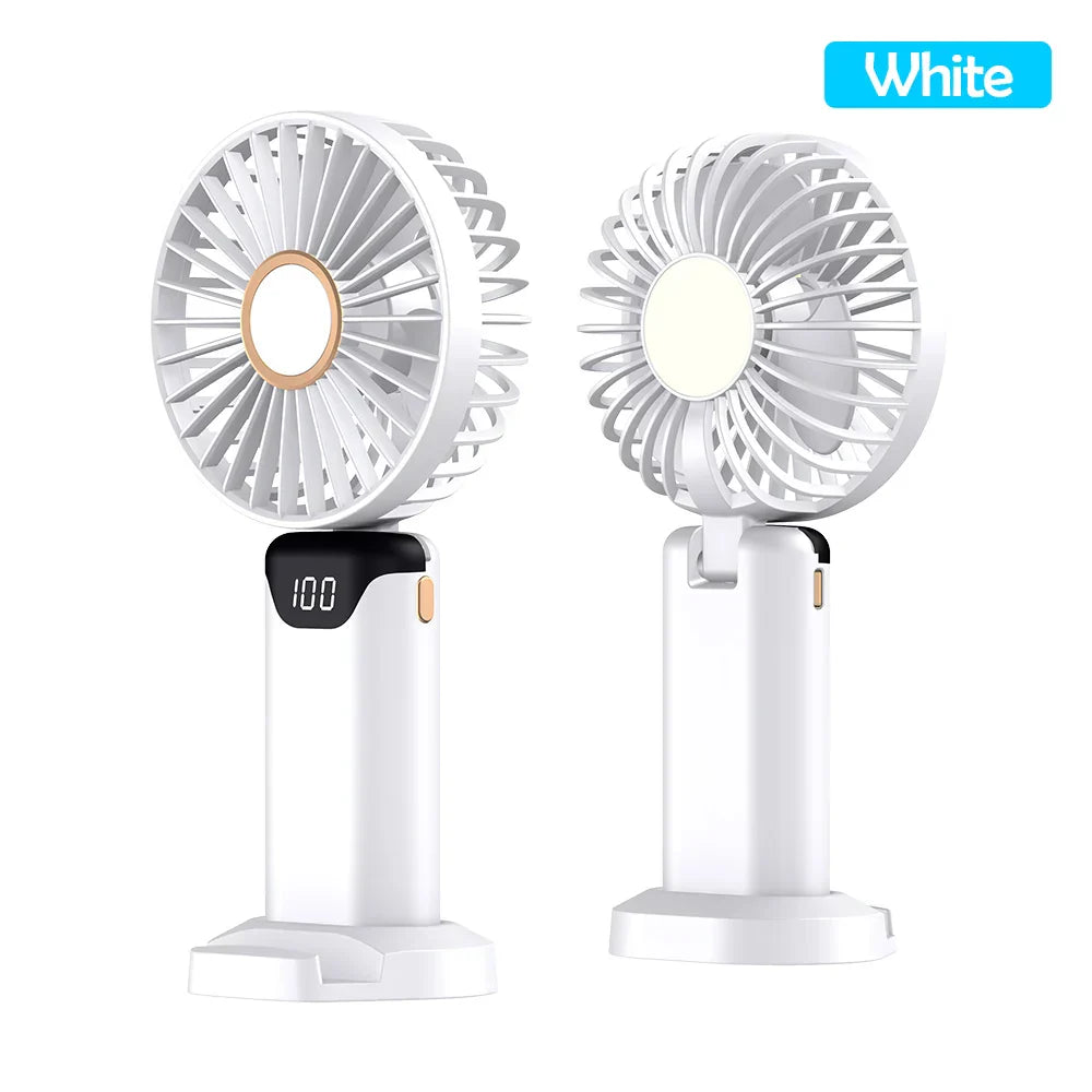 Portable Mini Fan USB Outdoor Handheld Fan with Desktop Phone Holder 3Wind Adjustments Long Working Life Multi-function Mini Fan