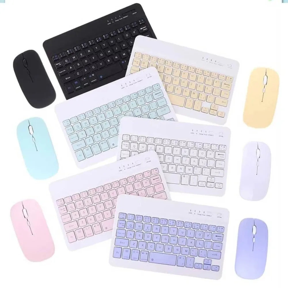 10 inch Bluetooth Keyboard Mouse Set Rechargeable Ultra-Thin Mini Keyboard And Mouse Wireless Keyboard Mouse Combos