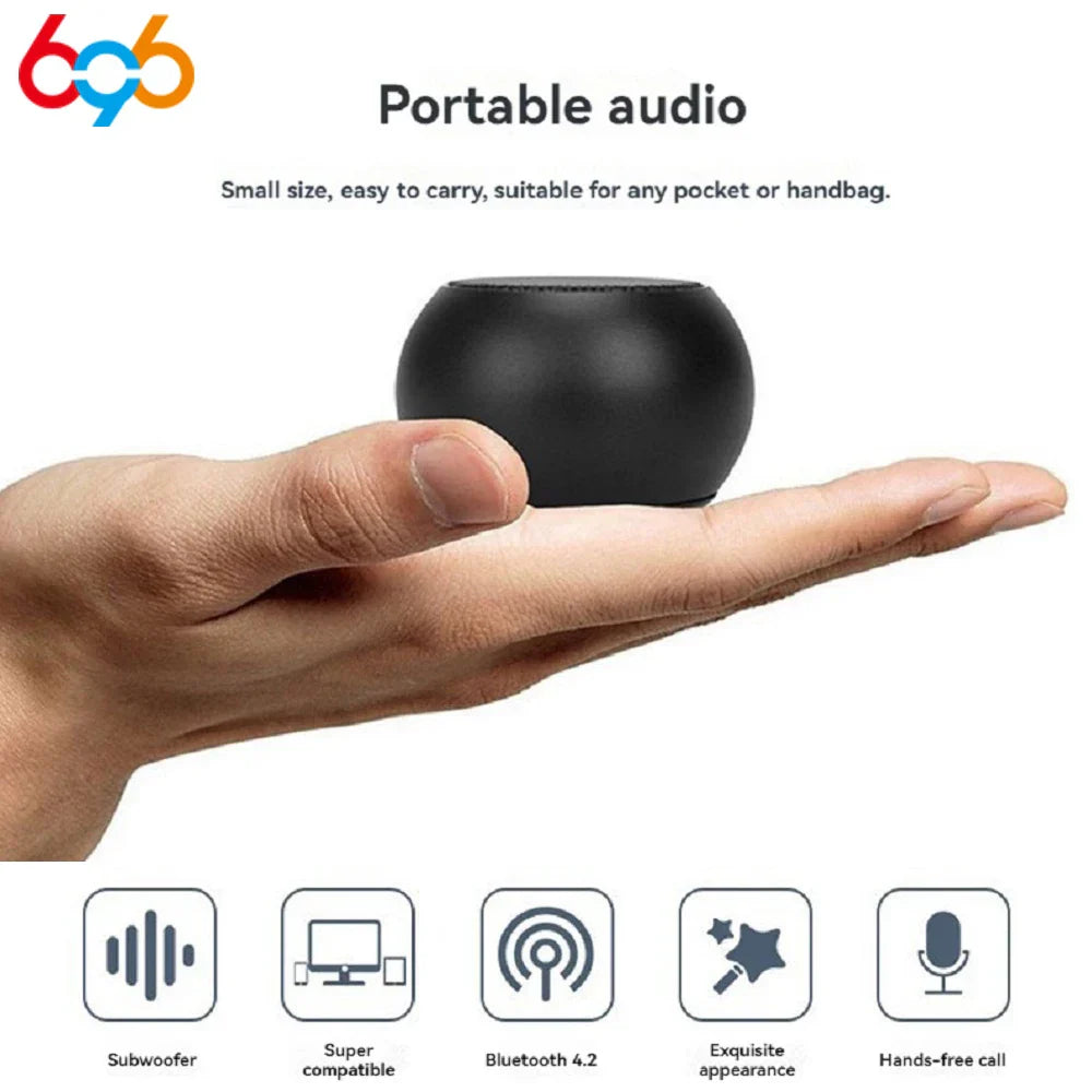 High Quality Wireless Bluetooth Speaker Portable Small Steel Gun Metal Heavy Subwoofer Outdoor New Mini Bluetooth Small Speaker