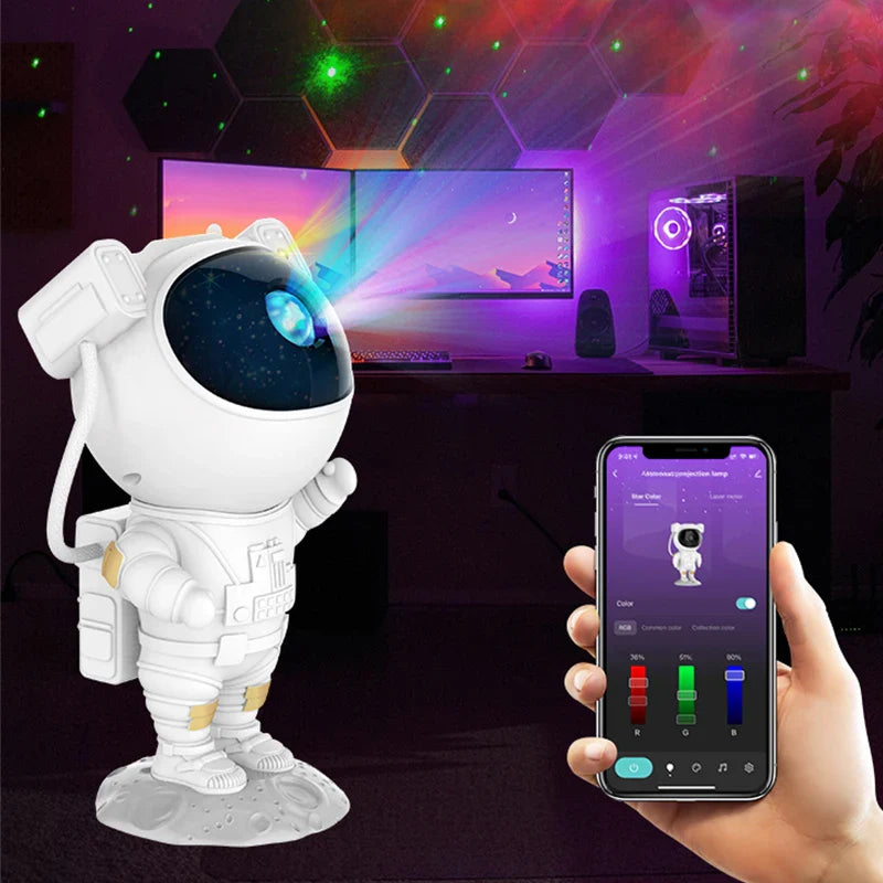 Lonvis Galaxy Light Projector for Kids Star Projector Moon Nebula Astronaut Shaped Light Usb Astronaut Star Light Projector