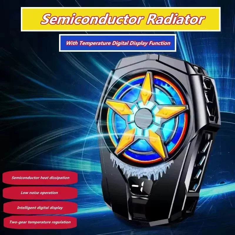 SL09 Phone Semiconductor Cooling Fan Radiator Portable 2 Gear Adjustable Digital Display Game Cooler for IOS Android Heat Sink