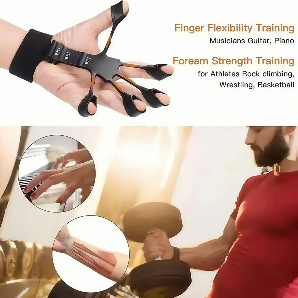 Grip Strength Trainer 6 Pack Forearm Strengthener Finger Stretcher Finger Exerciser Hand Gripper Strength Ring & Stress Ball