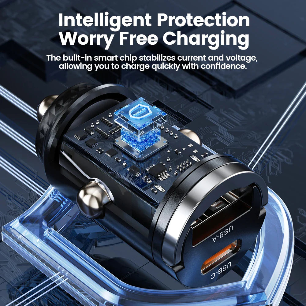 Toocki 45W Car Charger Fast Charging PPS 33W USB Type C Fast Charging For iPhone 15 14 13 12 Pro Huawei Xiaomi 13 12 Samsung S23