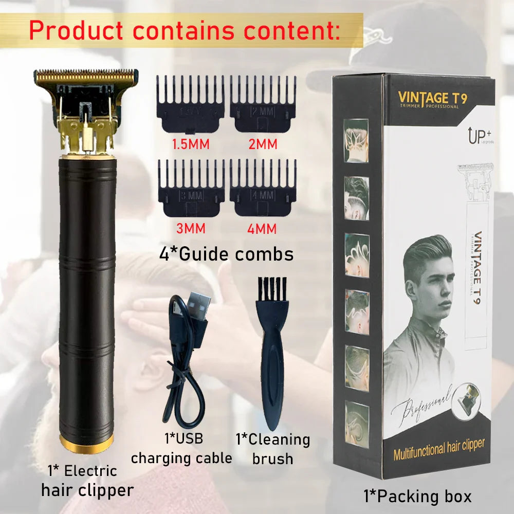 Hair Cutting Machine Trimmer Beard Metal Men's Electric Shaver Hair Clipper Professional Haircut Machine Clippers Vintage T9