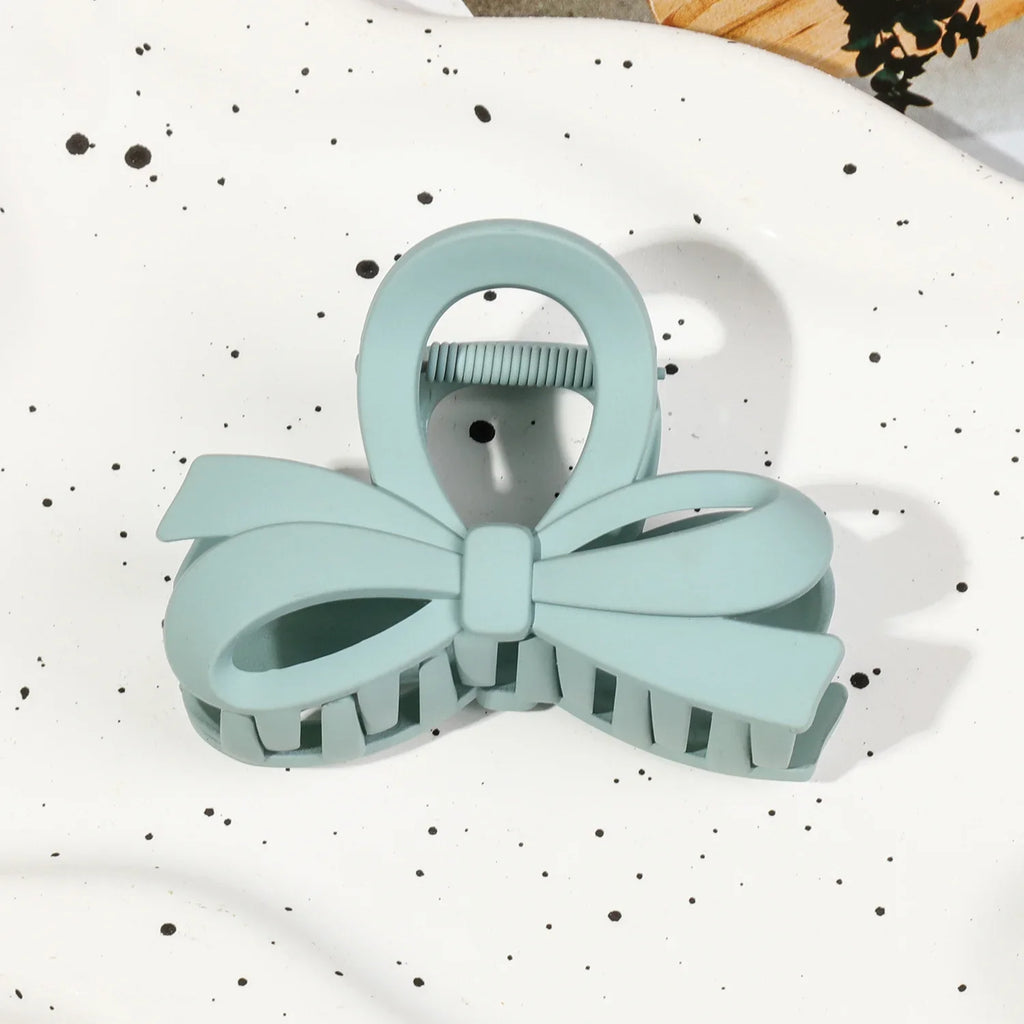 Matte Bow Large Hair Claw Crab Korea Women Solid Acrylic Hair Clips Hairpins Girls Ponytail Hair Accessories Barrettes Headbands