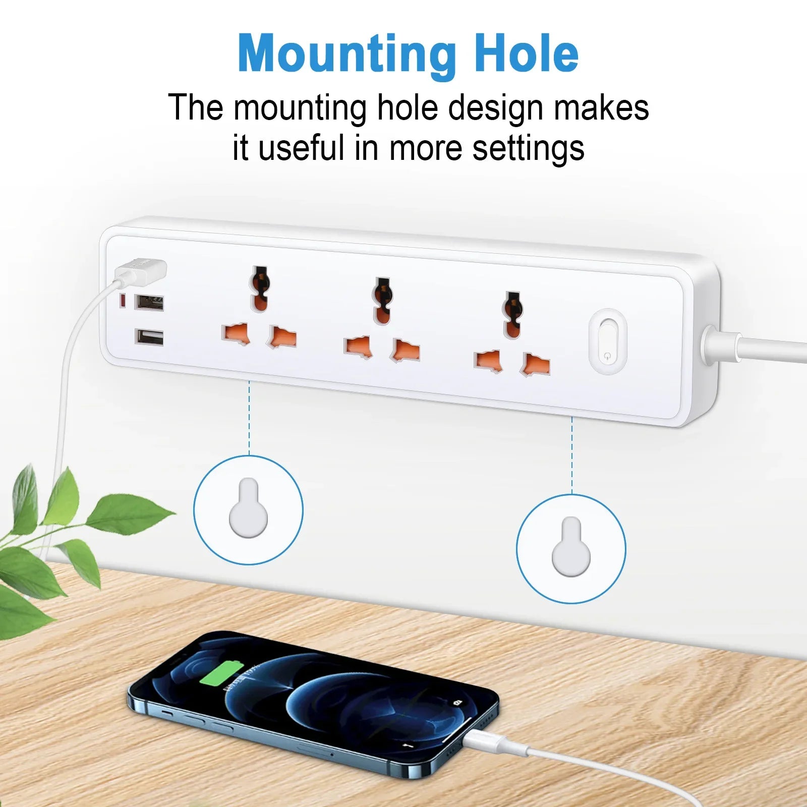 universal Power Strip Sockets EU/UK/US 3/4 Ouelets 3USB Ports Patch Board Safety Door Patch 110v 220v Black/white Pop Socket