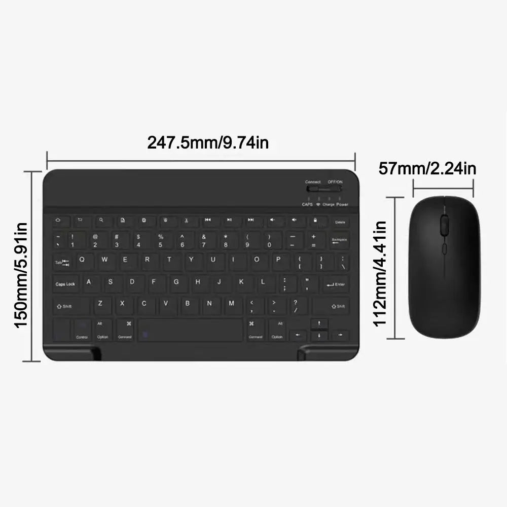 10 inch Bluetooth Keyboard Mouse Set Rechargeable Ultra-Thin Mini Keyboard And Mouse Wireless Keyboard Mouse Combos