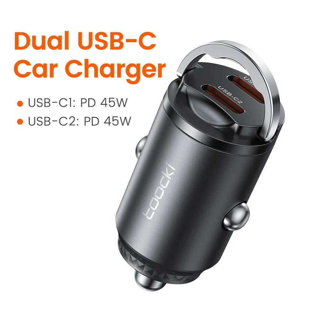 Toocki 45W Car Charger Fast Charging PPS 33W USB Type C Fast Charging For iPhone 15 14 13 12 Pro Huawei Xiaomi 13 12 Samsung S23