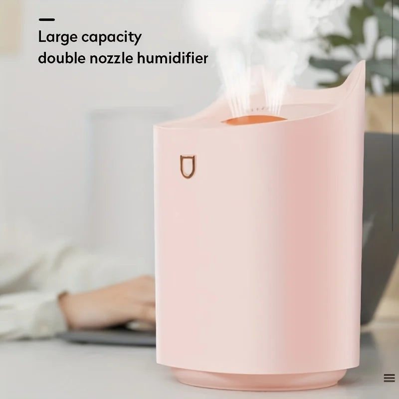 1pc USB Powered Humidifier with Essential Oil Diffuser, 111.59oz Large Capacity, Ultrasonic Cool Mist, Dual Nozzle, Quiet Operat