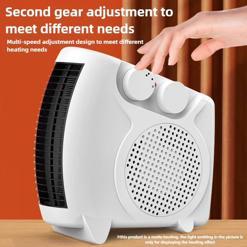 220V Winter Warmer Household Desktop Electric Heater Fan 3 Gear Adjustable Warm Air Blower Ripple Heating Machine Bedroom Office