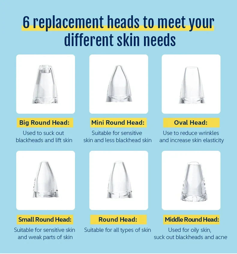 Blackhead Remover Pore Vacuum Electric Comedone Acne Extractor Kit Facial Pore Deep Cleaner USB Rechargeable Skin Care Tools