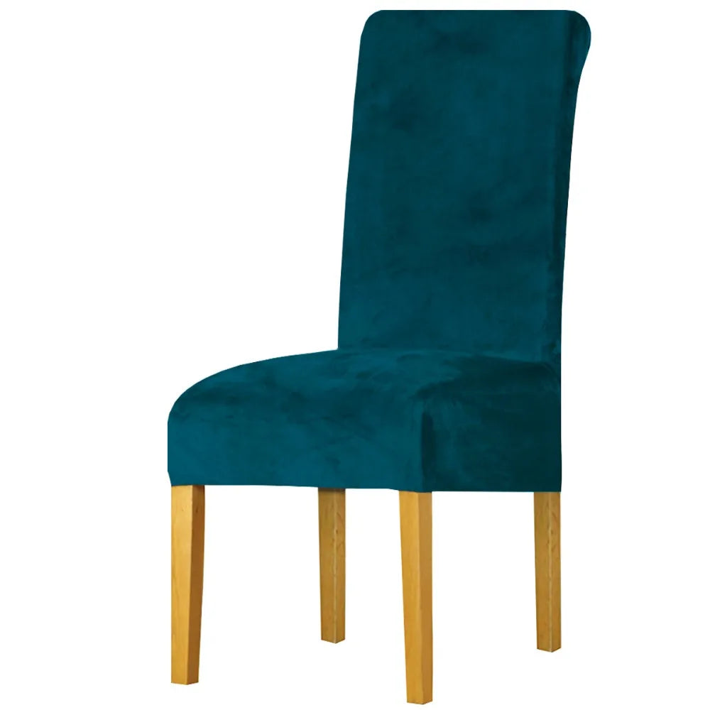 Scalable chair cover, elastic strap elastic fabric dining chair cover, suede large restaurant hotel party banquet chair cover