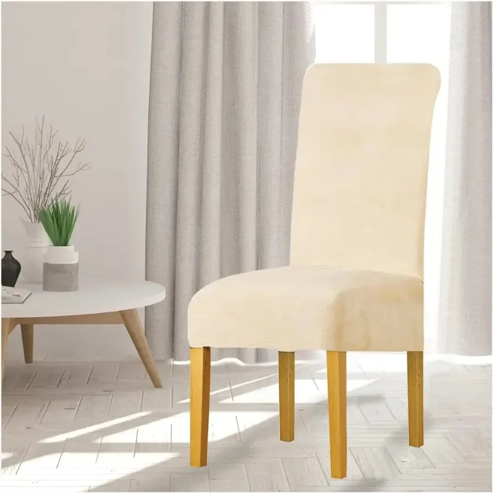 Scalable chair cover, elastic strap elastic fabric dining chair cover, suede large restaurant hotel party banquet chair cover