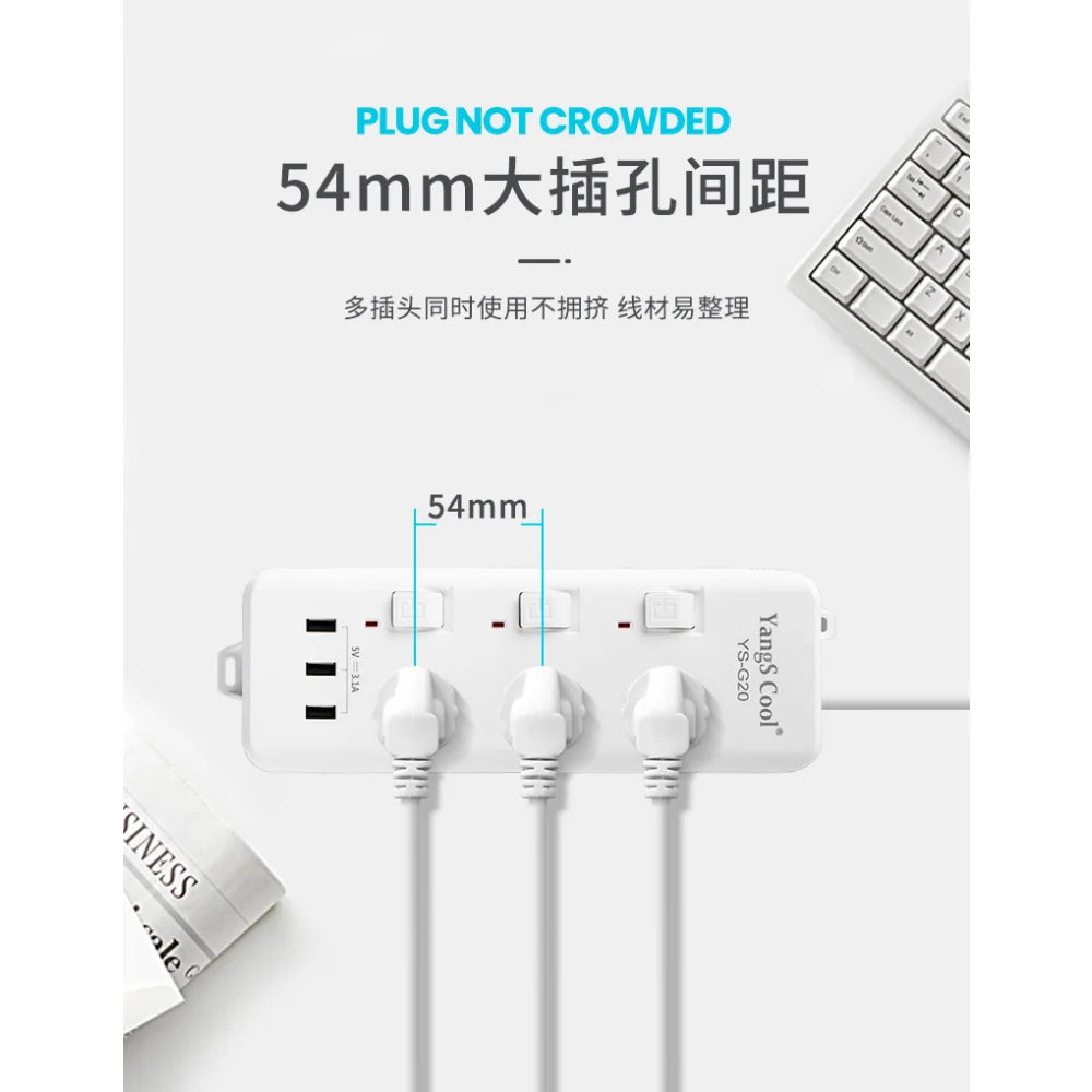 universal Power Strip Sockets EU/UK/US 3/4 Ouelets 3USB Ports Patch Board Safety Door Patch 110v 220v Black/white Pop Socket