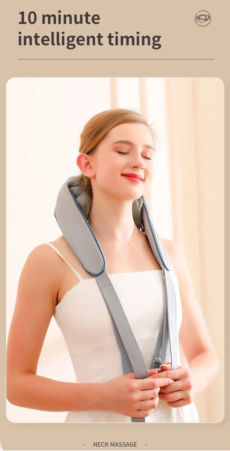 Electric Neck Massager Wireless health care Neck Shoulder Kneading 3D Massage Pillow Cervical Back Muscle Relaxing Massage Shawl