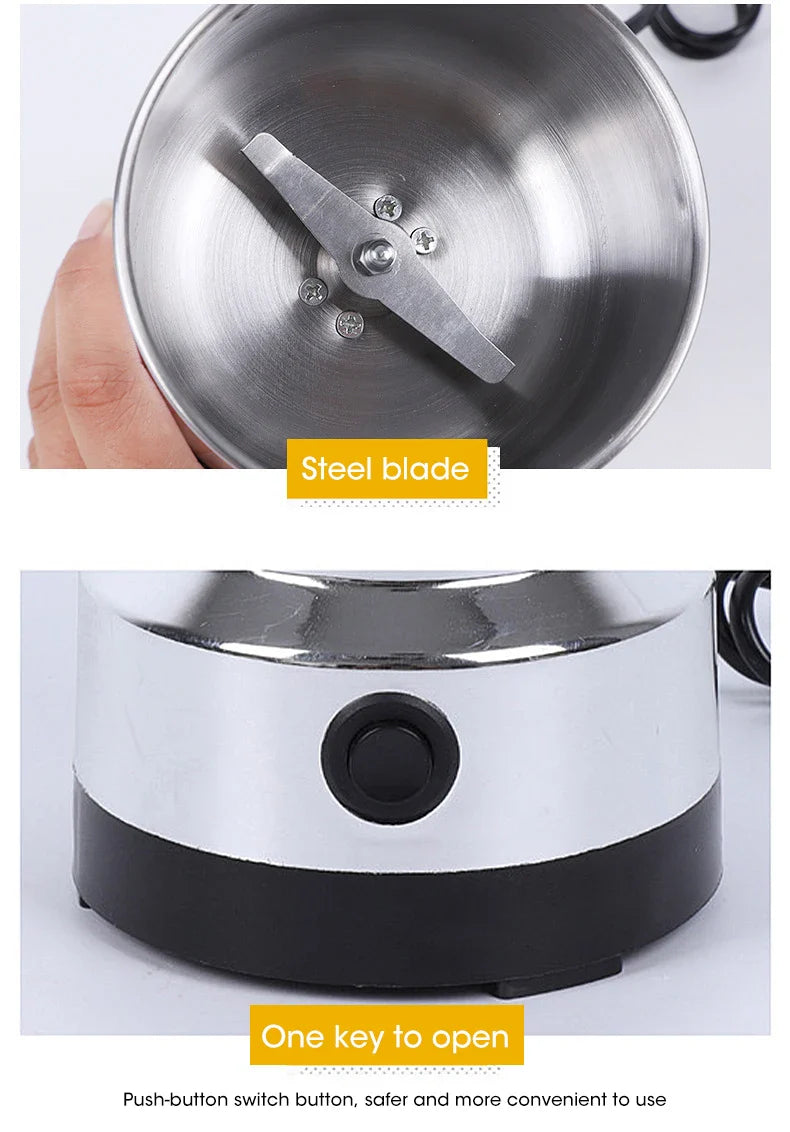 4 Blades Electric Grinder Home Coffee Kitchen Cereal Nuts Beans Spices Grains Grinder Machine 300ml Ultrafine Baby Food Pulveriz