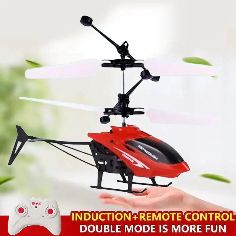 Mini Remote Control Aircraft Helicopter Flying Interaction Gesture Sensing Children Airplane Kids Toy with Flashing Light