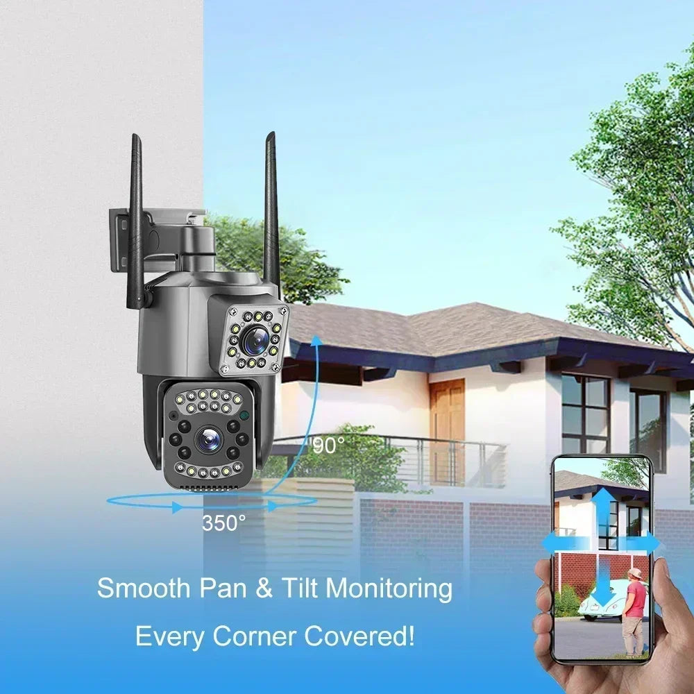 PEGATAH 10X Zoom 4MP IP Camera Wifi 4G Sim Card HD Dual Lens Home Outdoor Security Camera Night Vision CCTV PTZ Cameras