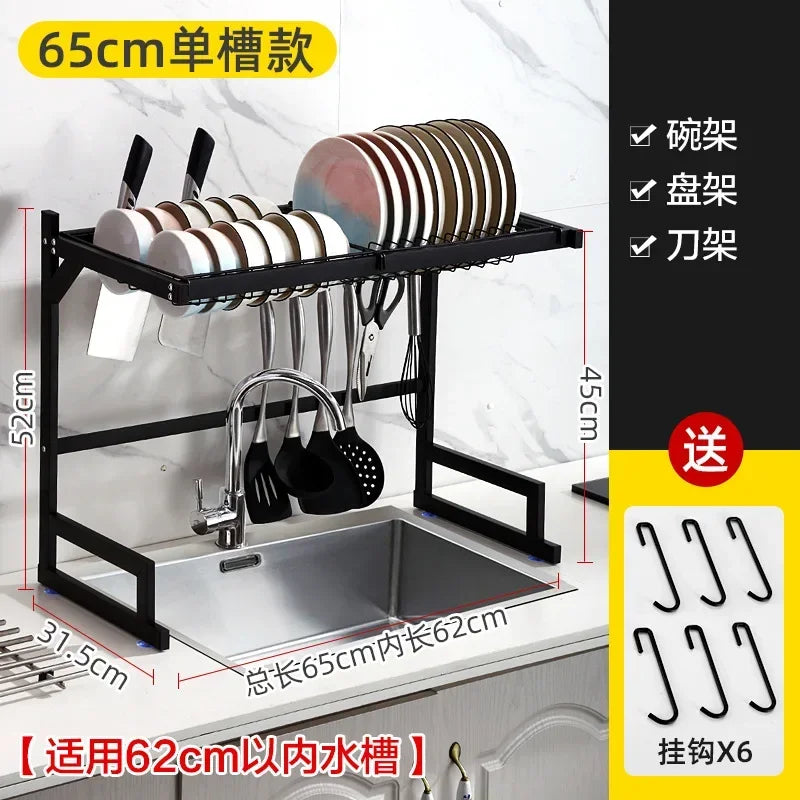 Multifunctional Racks Holders Storage Rack Knife Stand Dish Dish Fruit and Vegetable Bowl Chopsticks Tube Cleaning Kitchenware