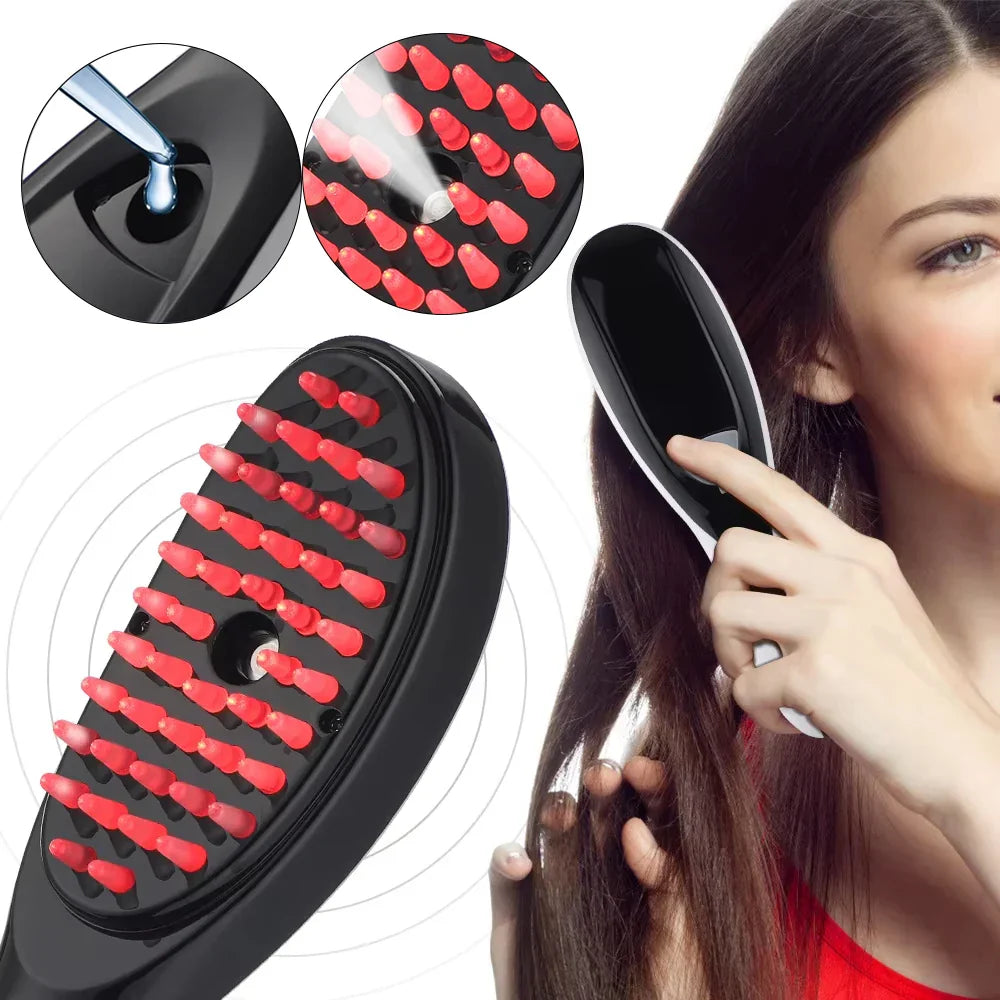 Electric Spray Massage Comb Hair Growth Vibration Head Massager Brush LED Anti Hair Loss Scalp Liquid Medicine Atomizing Comb