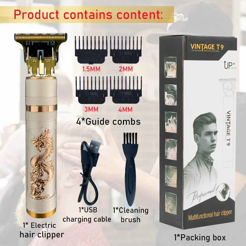 Hair Cutting Machine Trimmer Beard Metal Men's Electric Shaver Hair Clipper Professional Haircut Machine Clippers Vintage T9