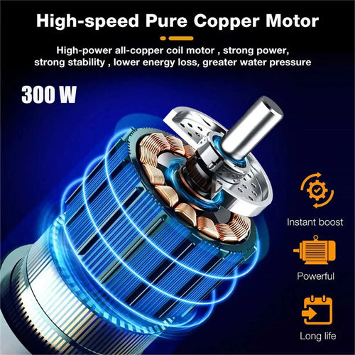 300W 30Bar Cordless High Pressure Car Washer Spray Water Gun 12000mAh Battery Foam Generator Car Washing Machine for Home