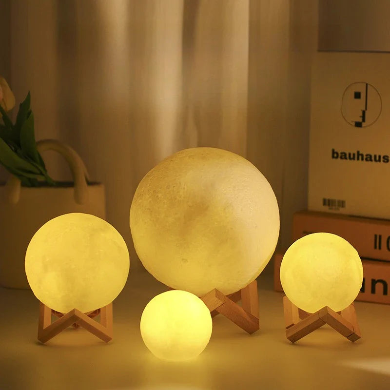 Ultra Cheap LED Moon Lights - Multiple Sizes, Stunning Moon Lamps. DIY, Warm Light, Stand. Birthday Gift. Bedroom Decor.