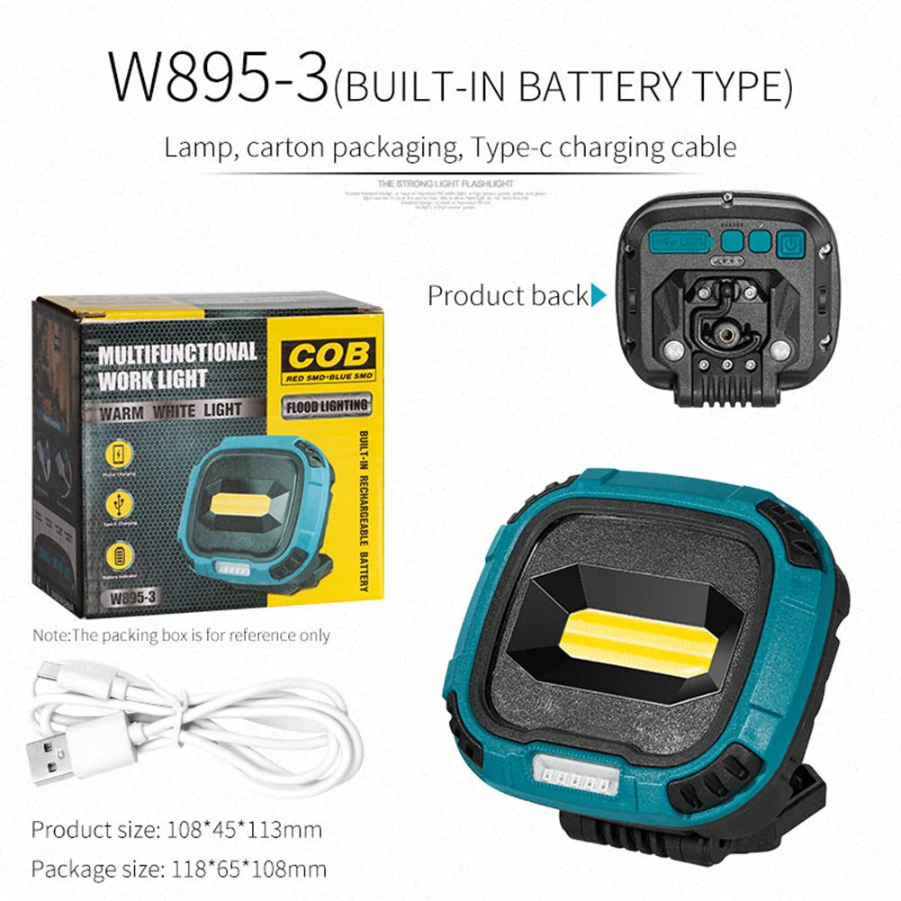 New Portable Led Spotlight Super Bright Led Dimmable Work Light USB Rechargeable for Outdoor Camping Lamp Led Flashlight by