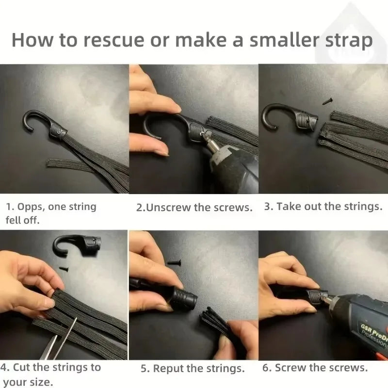 Fine Uiz Adjustable Motorcycle Bike High-elasticity Strap 4-in-1 Multifunctional Hook for Helmet Rear Box Seat Fixed