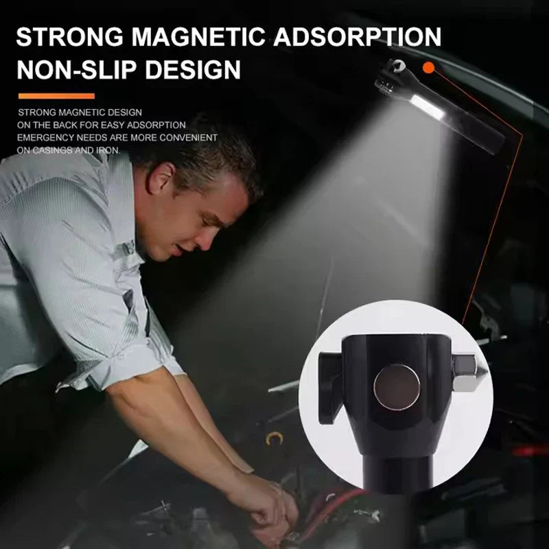 Multi-Function COB LED Flashlight Emergency Light Safety Hammer