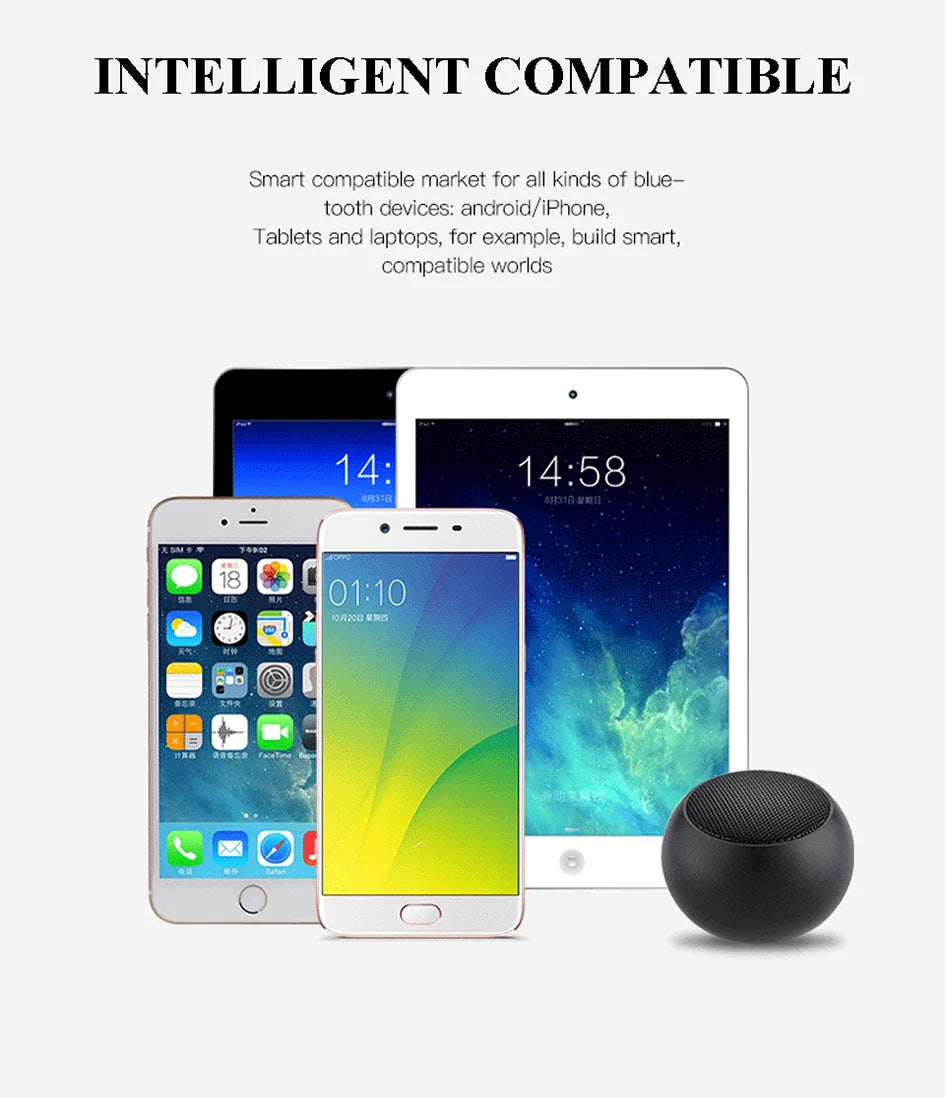 Bluetooth Wireless  5.3 Speaker Portable TWS Small Steel Gun Metal Heavy Subwoofer Outdoor Mini Bluetooth Stereo Speaker