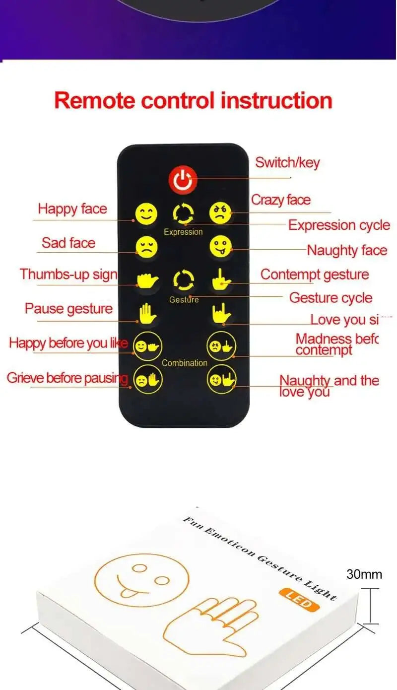 Creative Fun Three Models Lamp Car Interior Rear Windshield LED Hand Gesture Middle Finger Sign Warning Brake Light