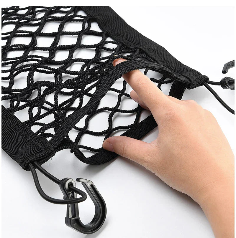Car Seats Center Organizer Net Universal Auto Accessories Car Storage Net Bag Between Seats Elastic Storage Fences Partition